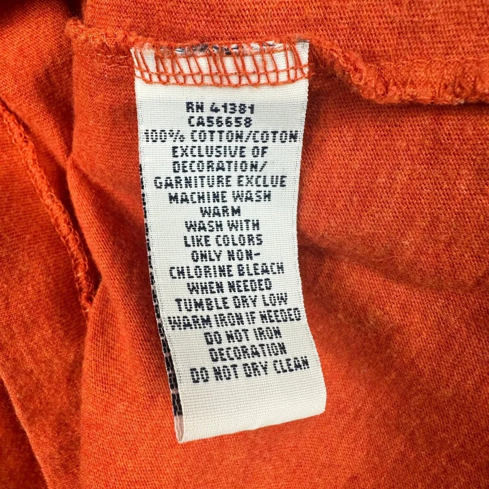Polo Ralph Lauren Long Sleeve T-Shirt Mens Large‎ Orange Pony Logo Preppy